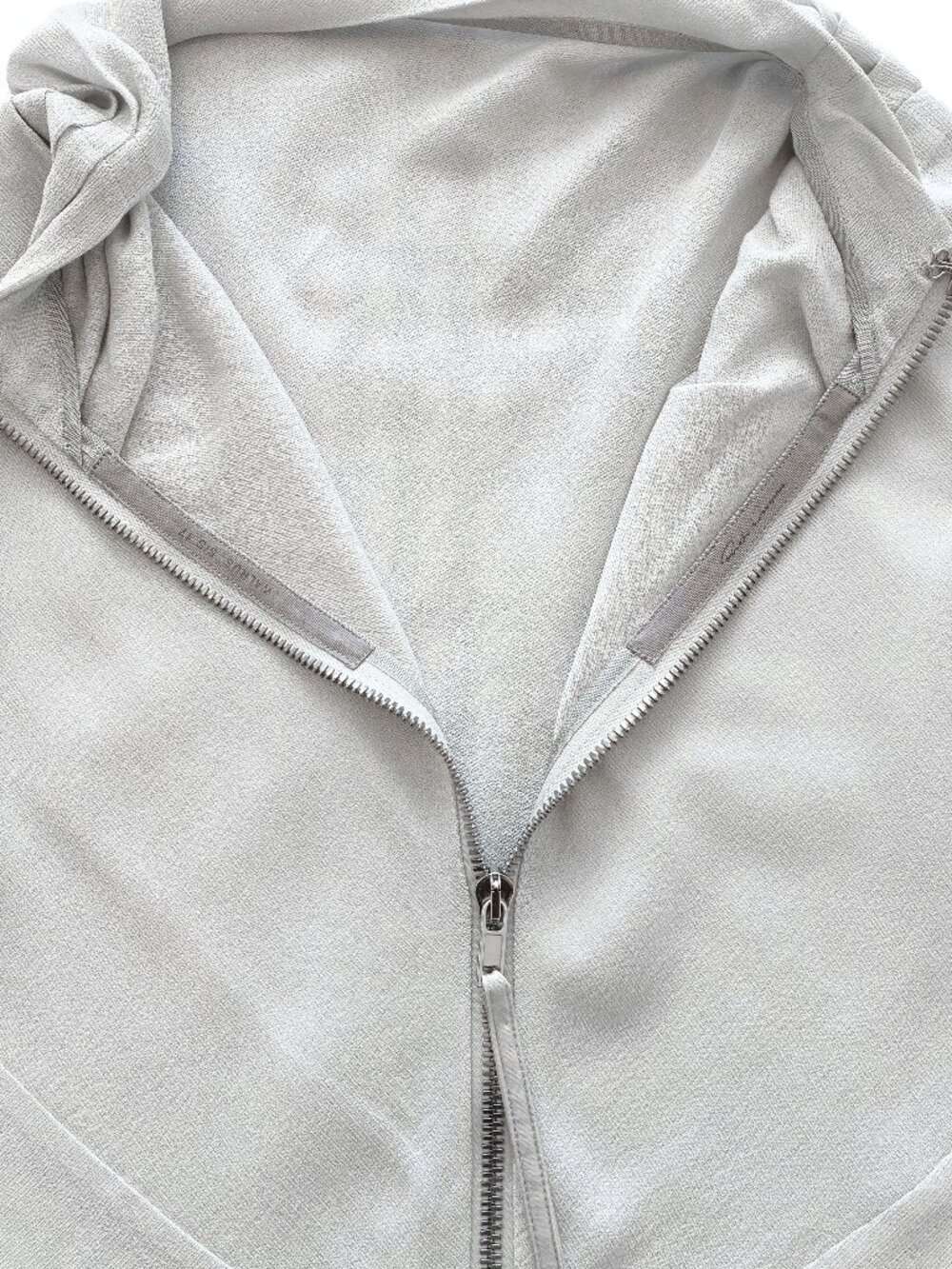 Rick Owens "Walrus" Sleeveless Zip-Front Pearl Grey Top - Picture 7 of 12